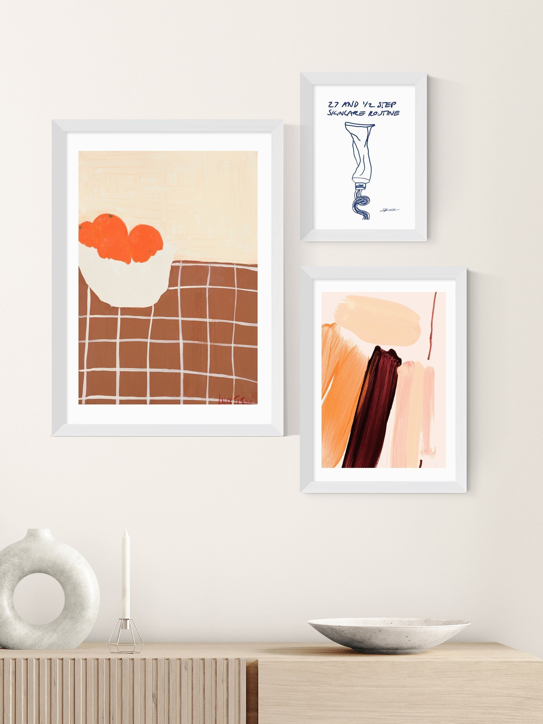 East End Prints White Oranges Framed Art Print