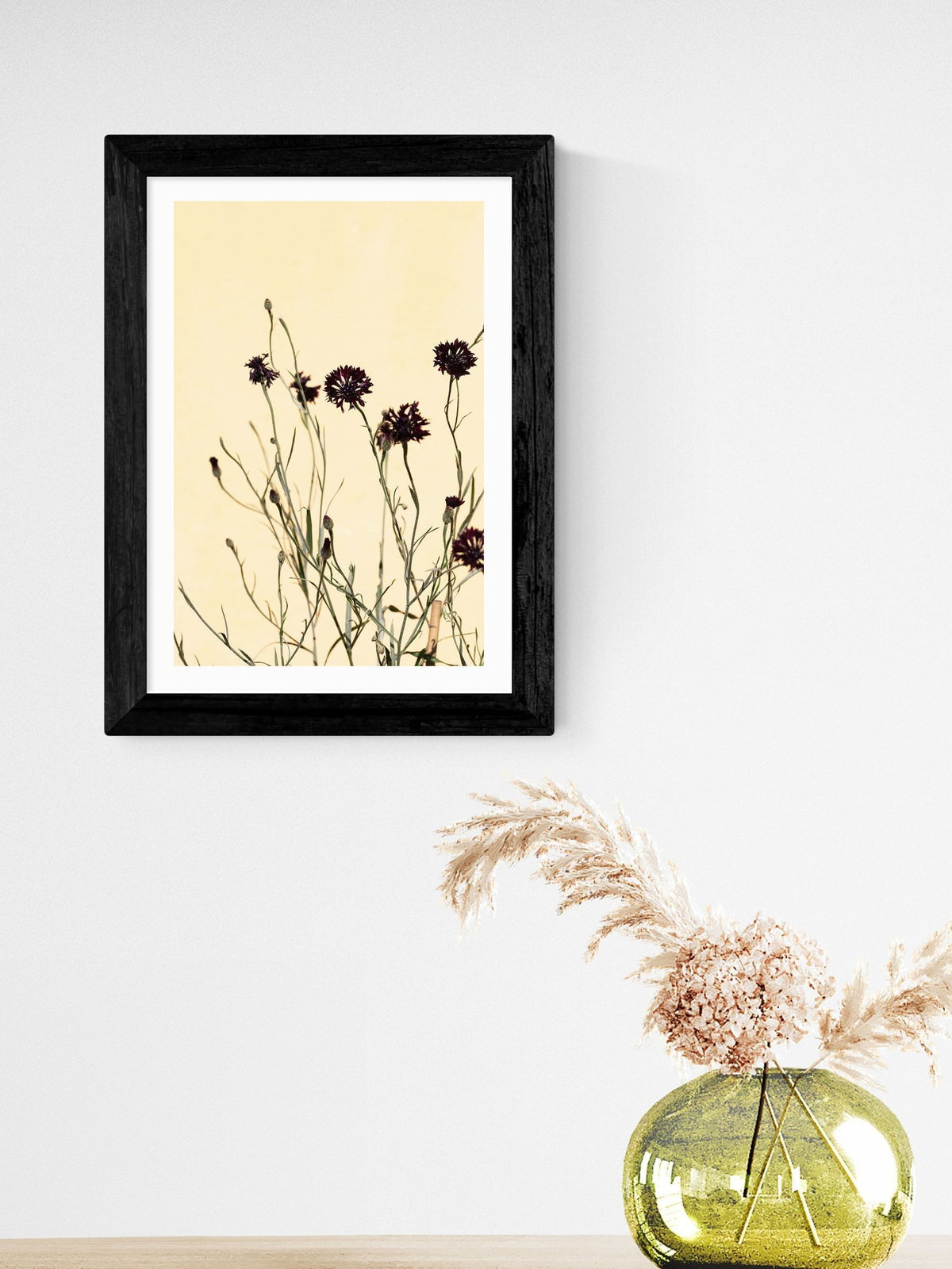 East End Prints black withered flowers framed art print - British product