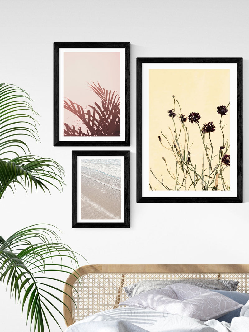 East End Prints black beach framed art print, UK version