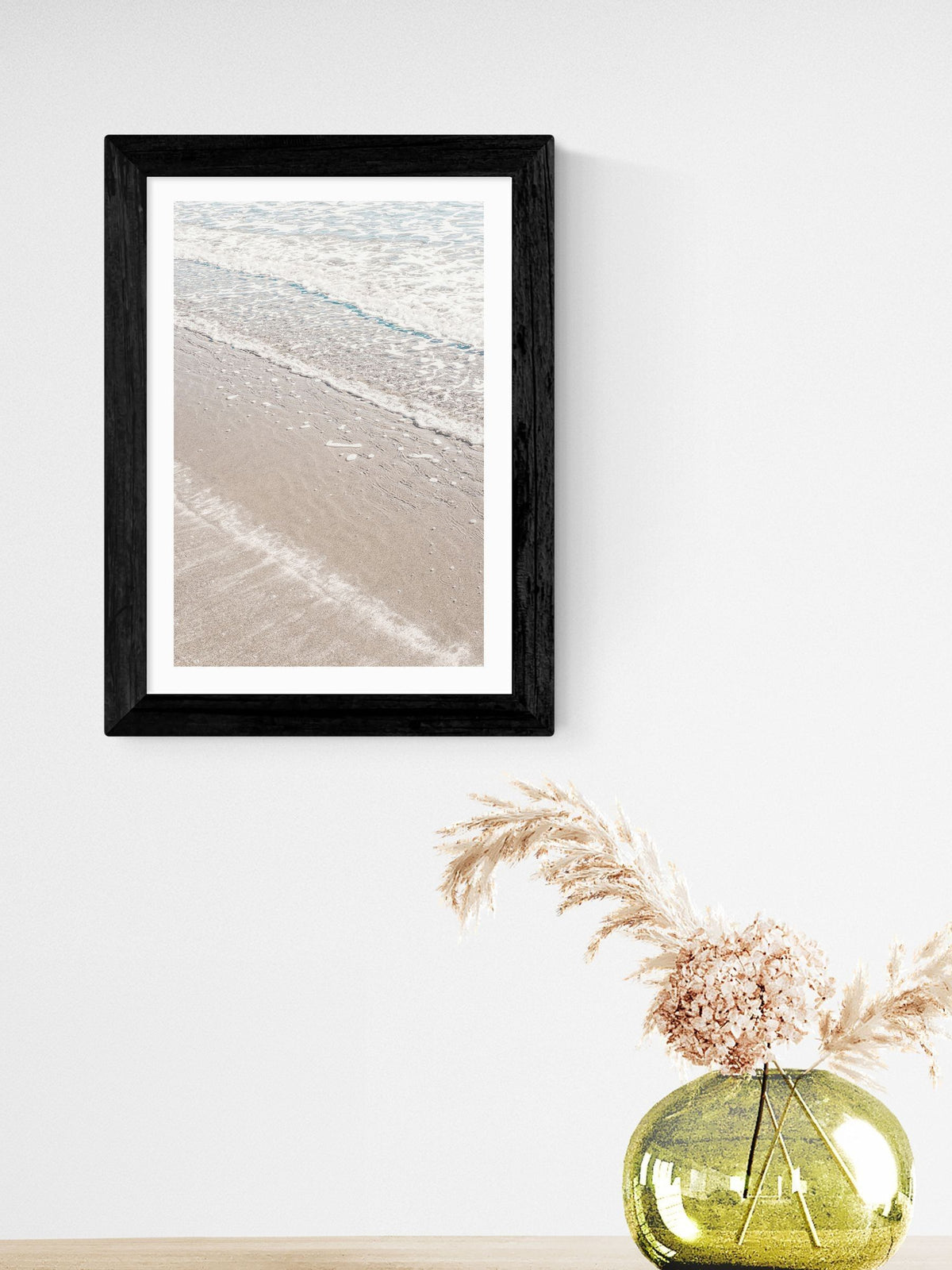 East End Prints black beach framed art print, UK version