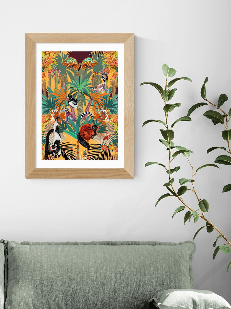 East End Prints Oak Treetop Tango Sunshine framed art print - British product