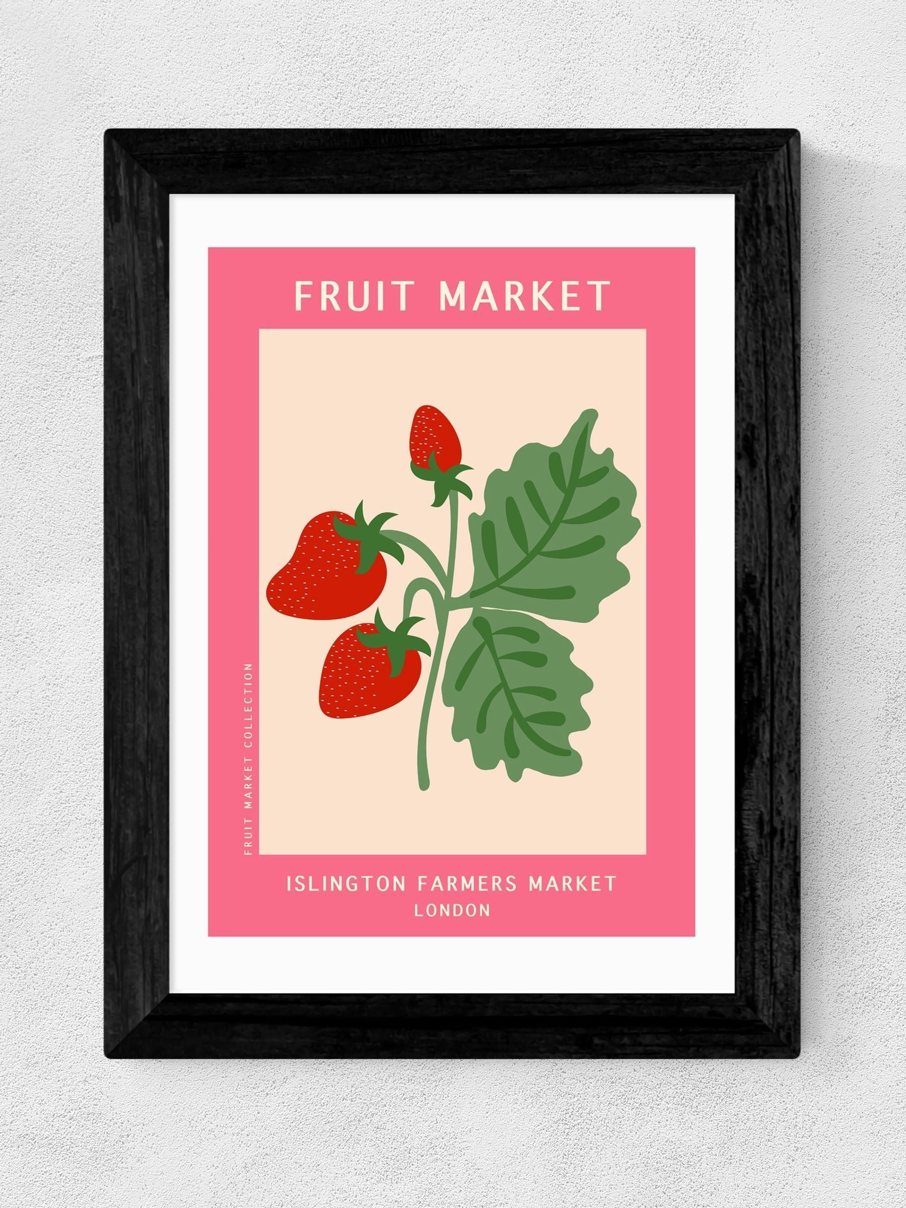 East End Prints Black Islington Farmers Market framed art print - British product