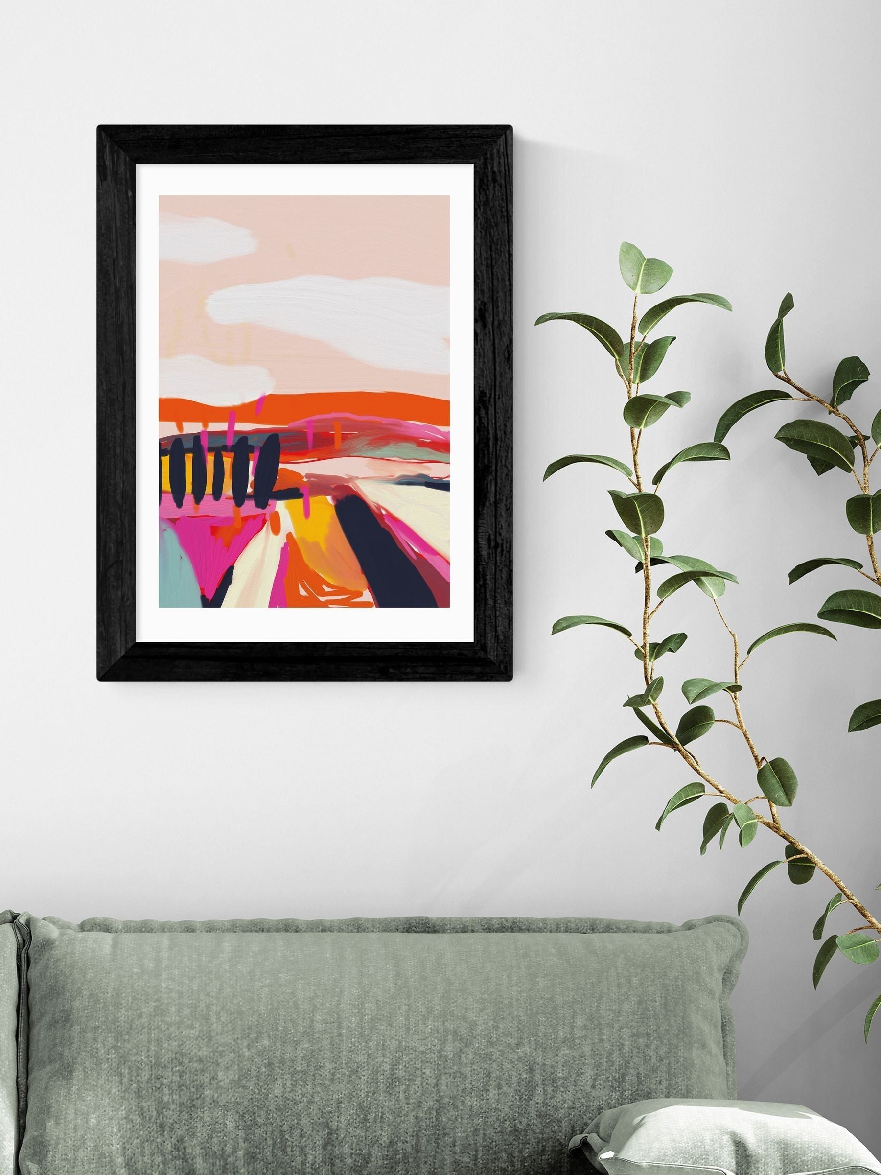 East End Prints black landscape framed art print, UK version