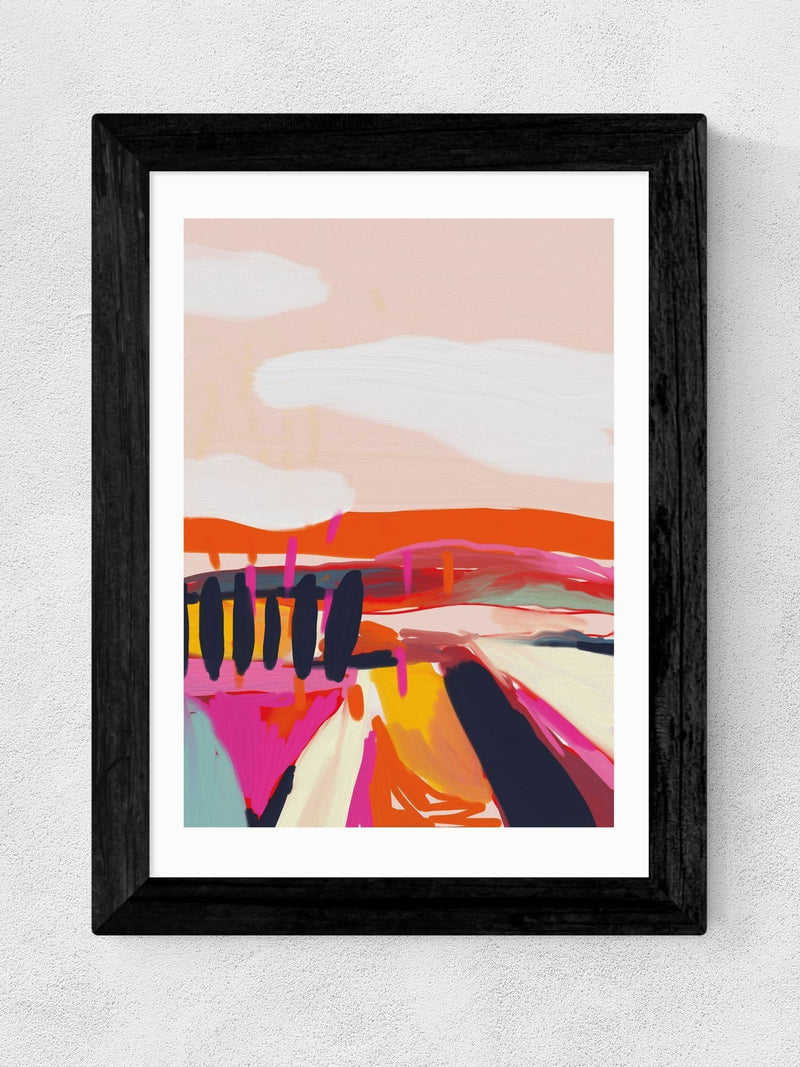 East End Prints black landscape framed art print, UK version