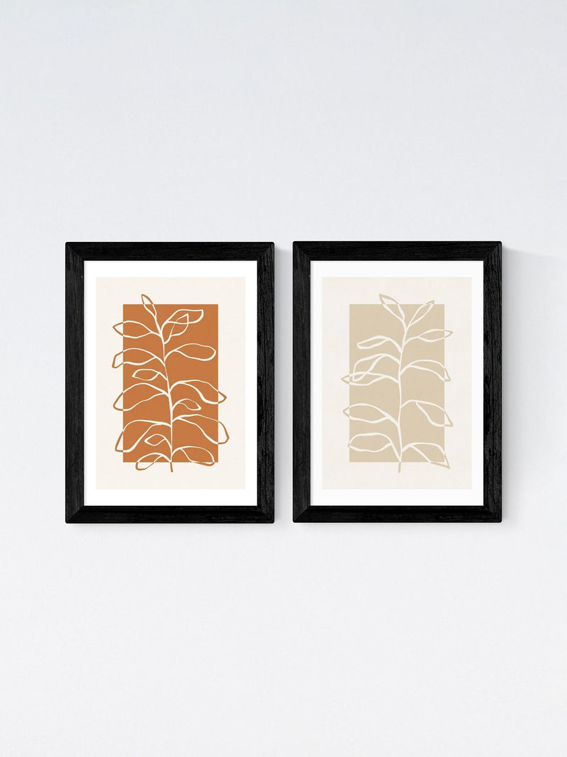 East End Prints black framed botany art print set - British product