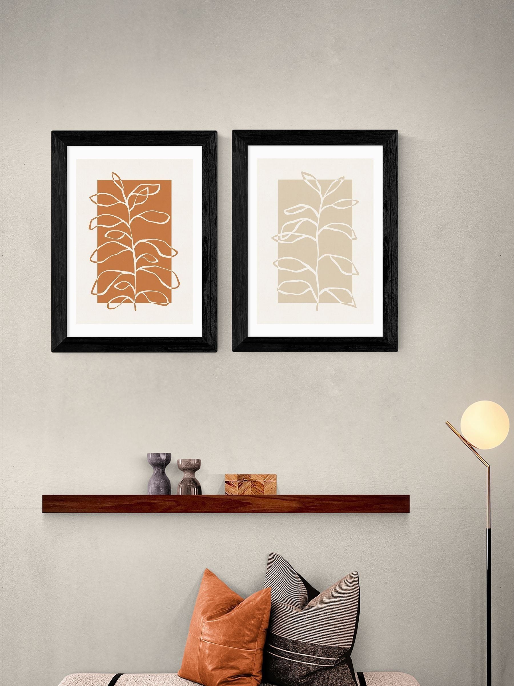 East End Prints black framed botany art print set - British product