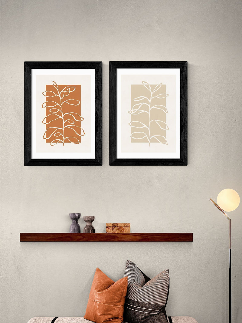 East End Prints black framed botany art print set - British product