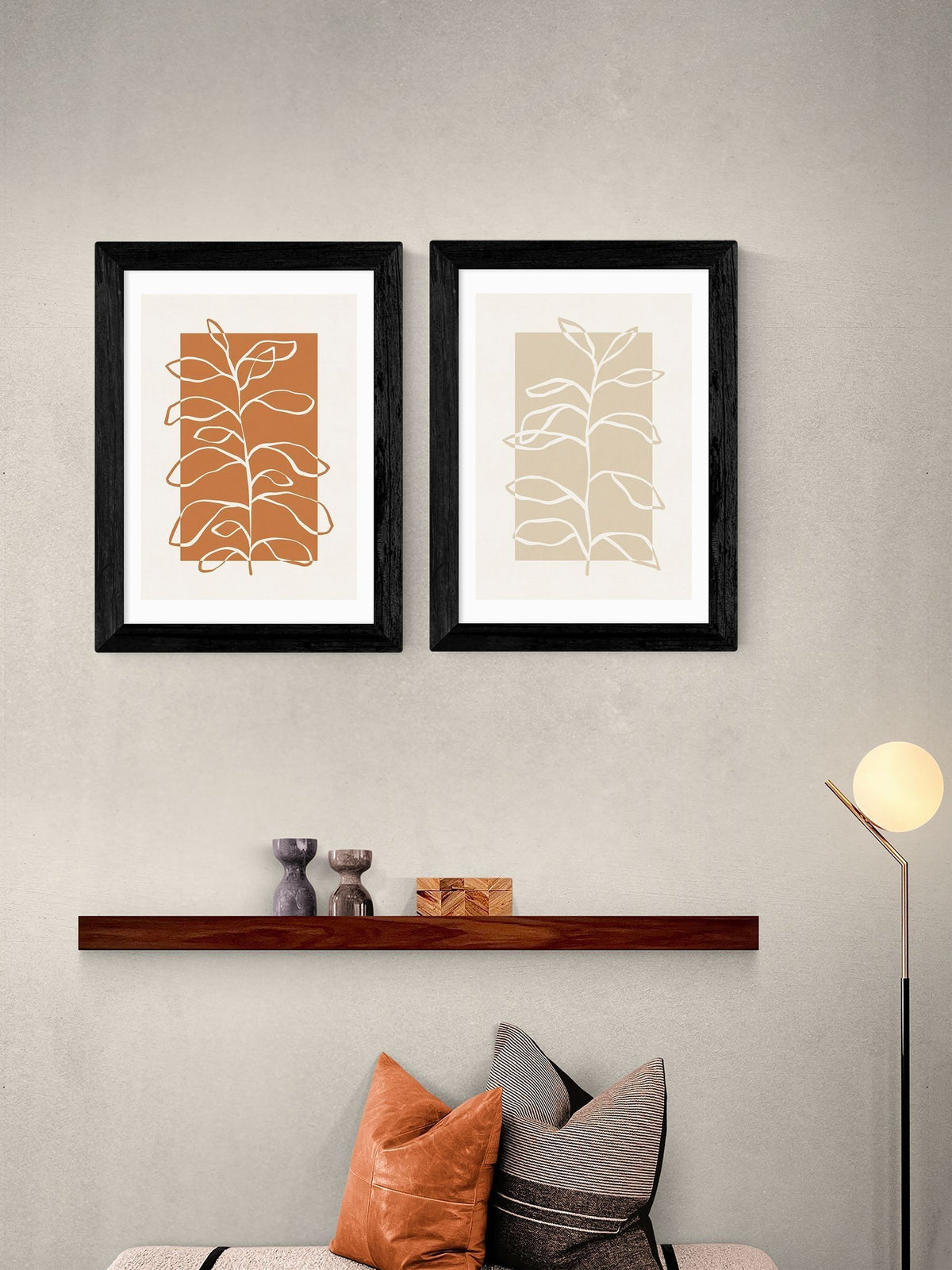 East End Prints black framed botany art print set - British product