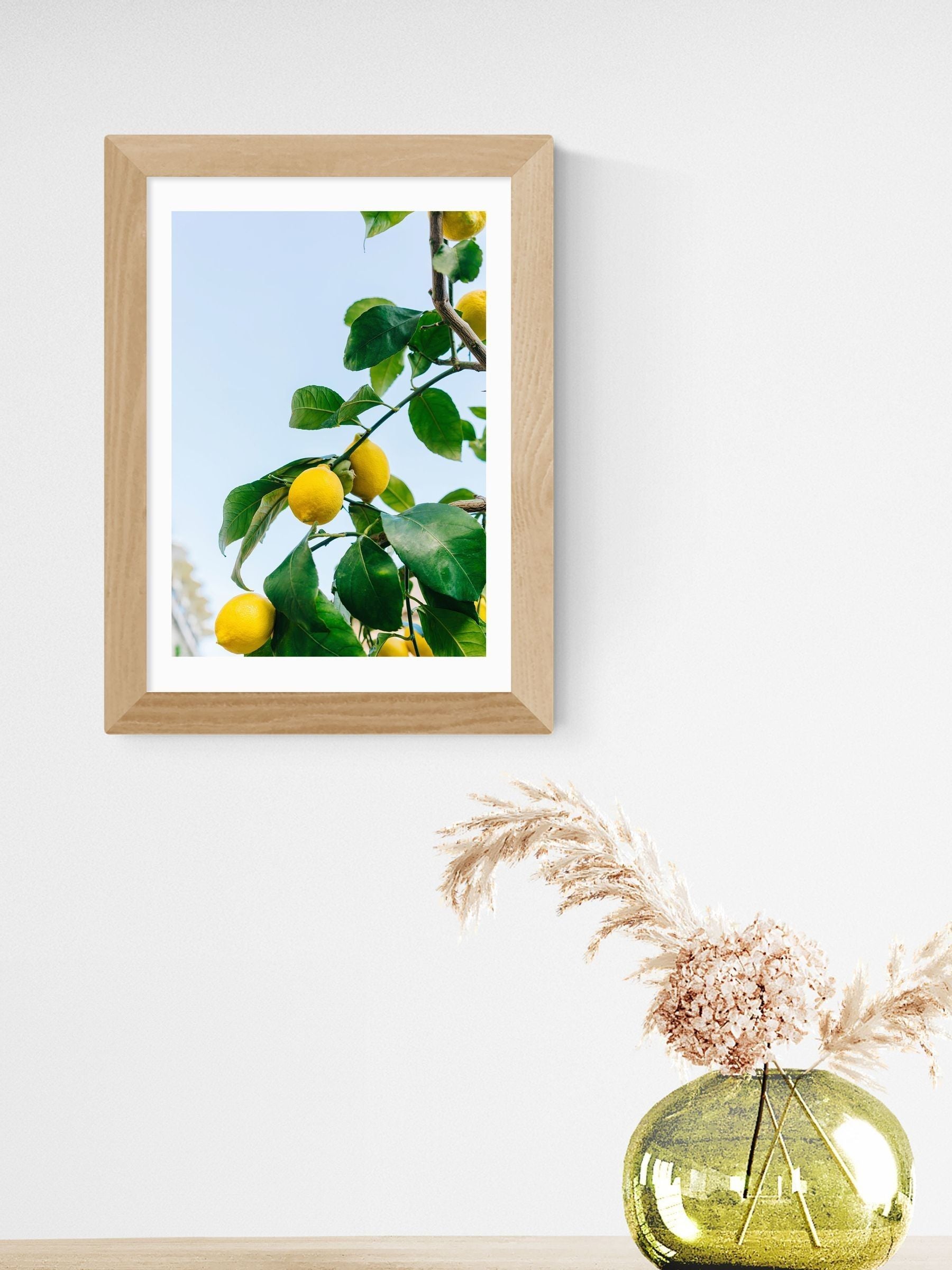 East End Prints Oak Amalfi Coast Lemons Framed Art Print