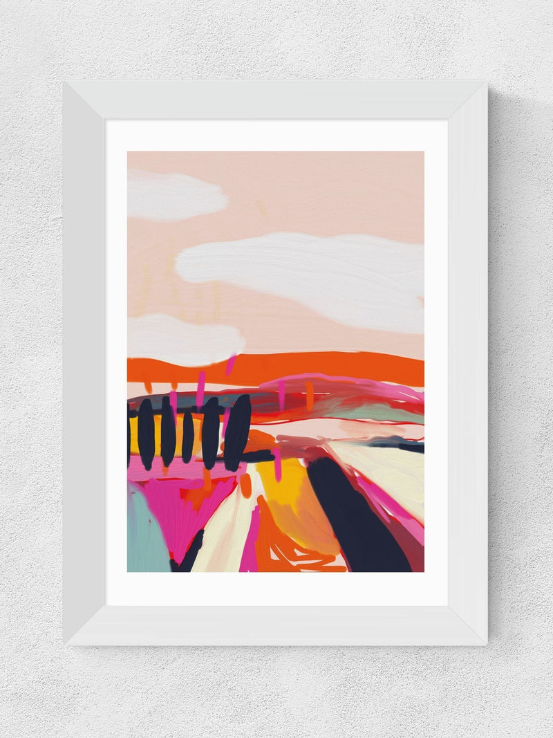East End Prints White Landscape Framed Art Print