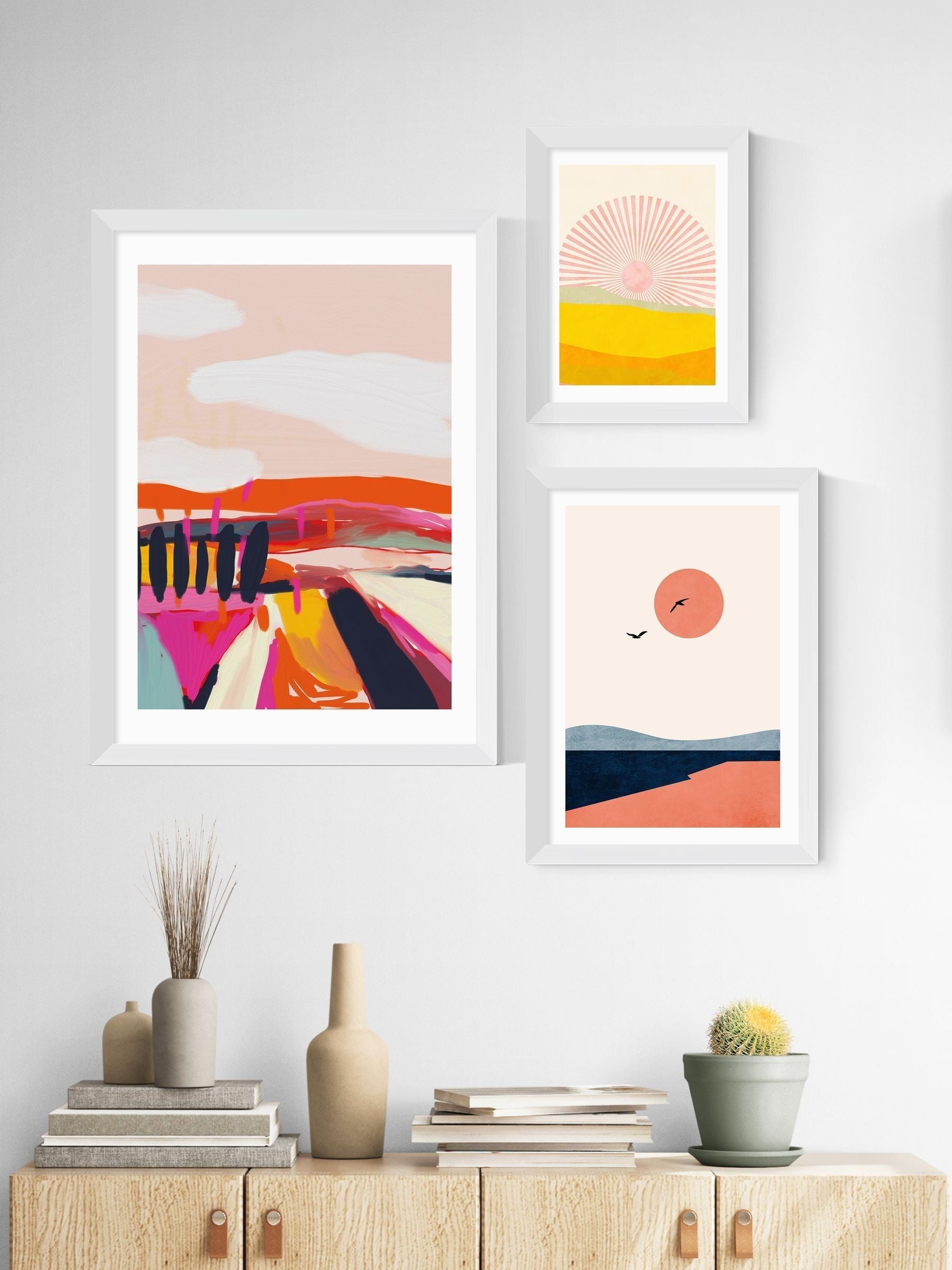 East End Prints White Landscape Framed Art Print