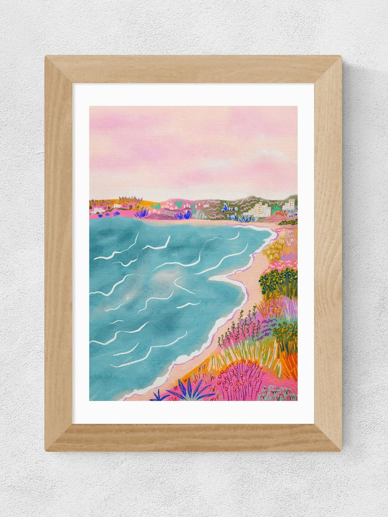East End Prints Oak Seascape Oak Framed Art Print