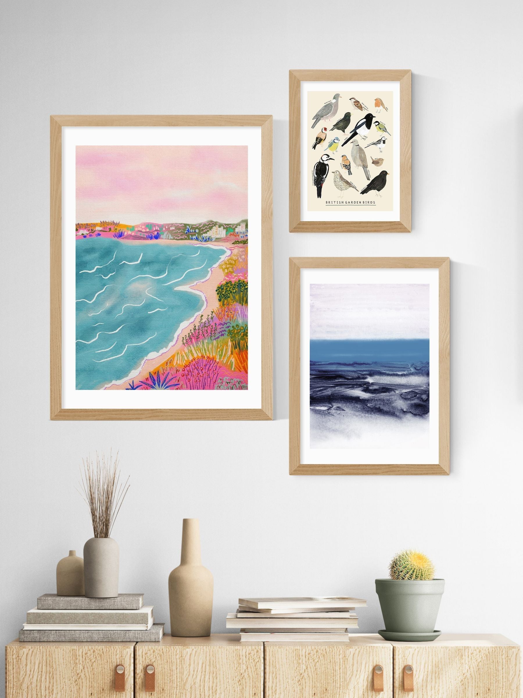 East End Prints Oak Seascape Oak Framed Art Print