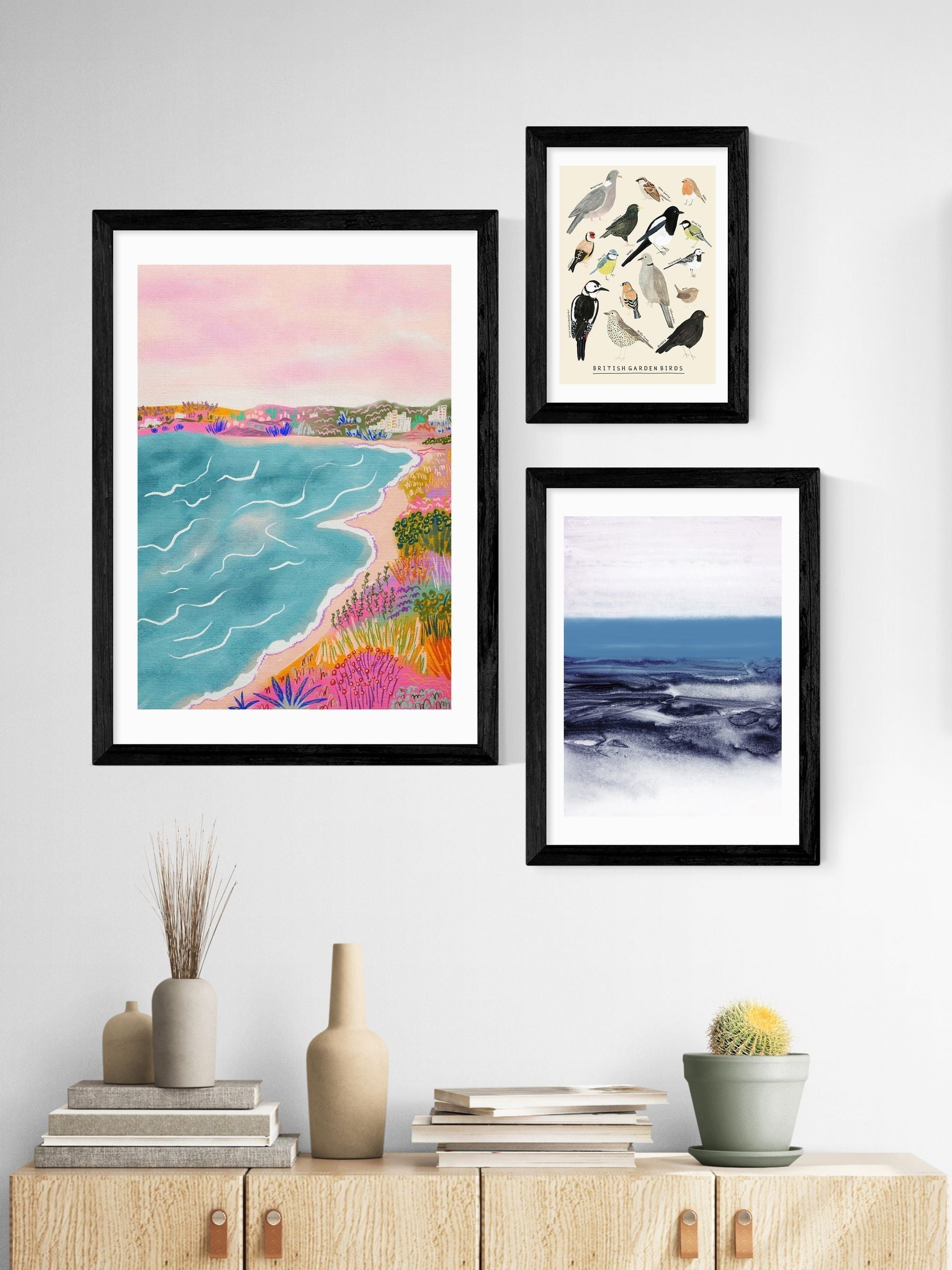 East End Prints black seascape framed art print (British brand)