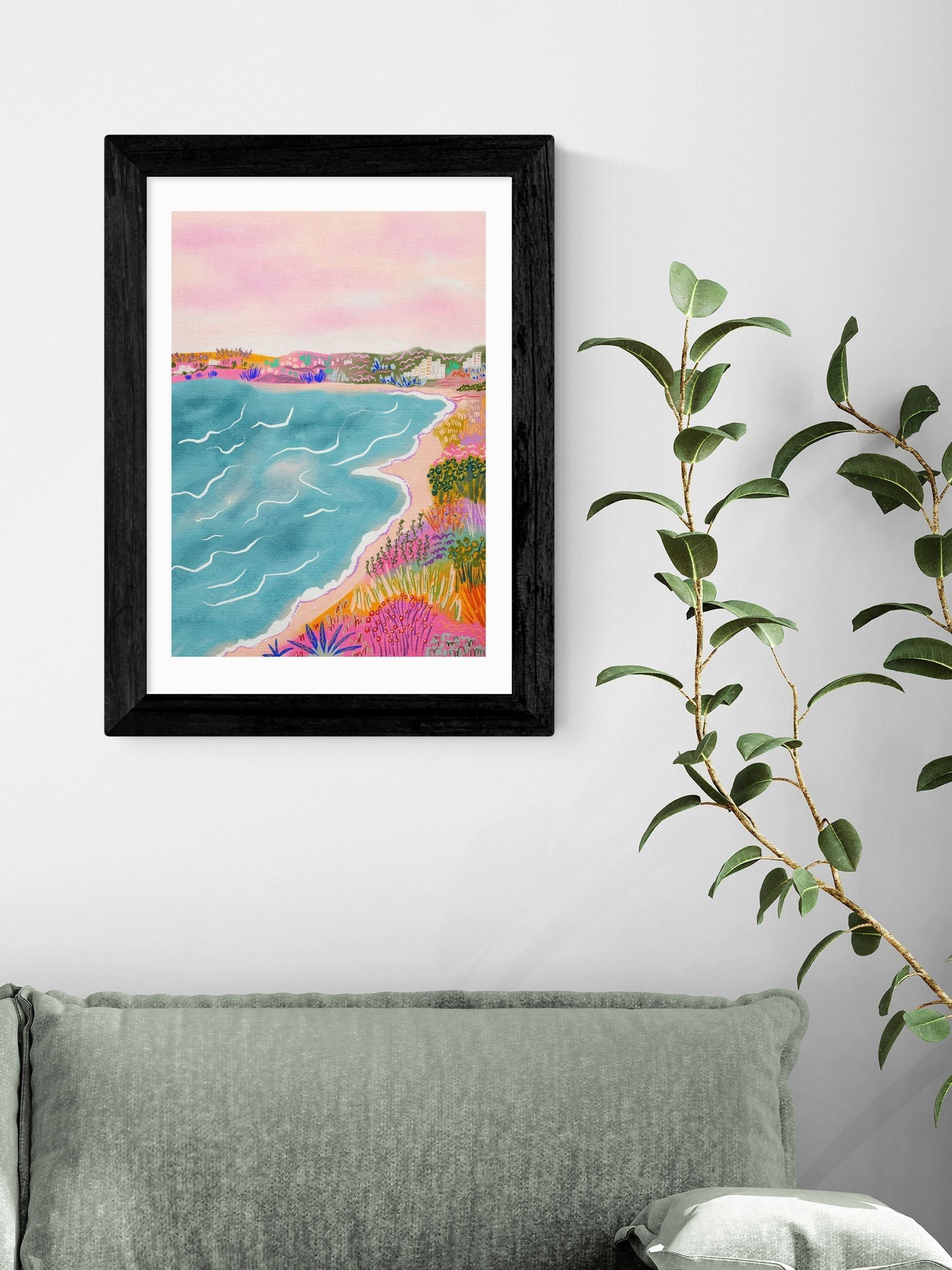 East End Prints black seascape framed art print (British brand)