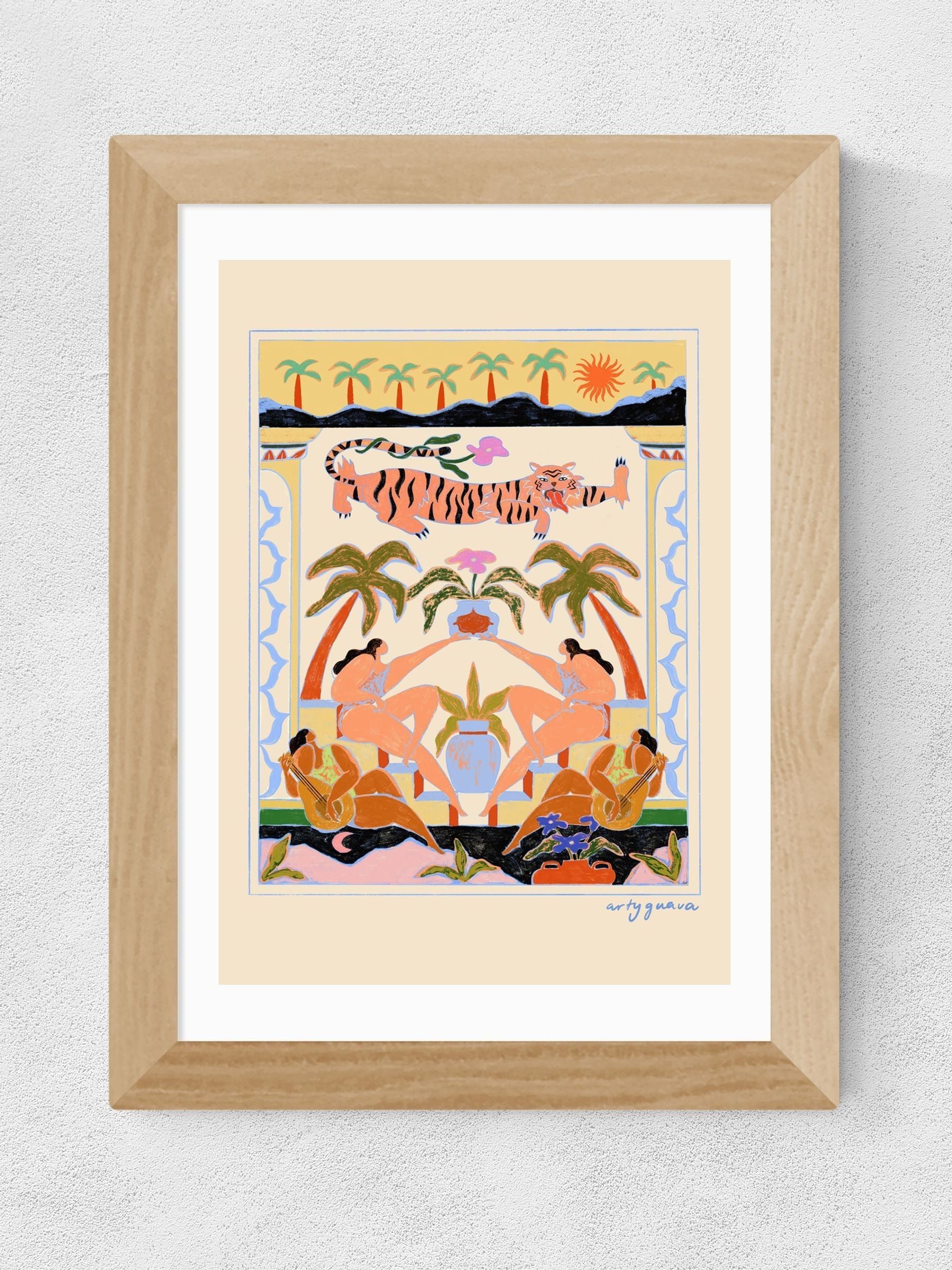 East End Prints Oak Tropical Serenade framed art print - British product