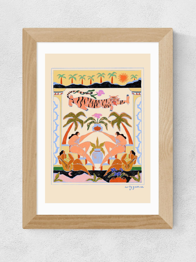 East End Prints Oak Tropical Serenade framed art print - British product
