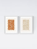 East End Prints white framed botany oak art prints set - British product