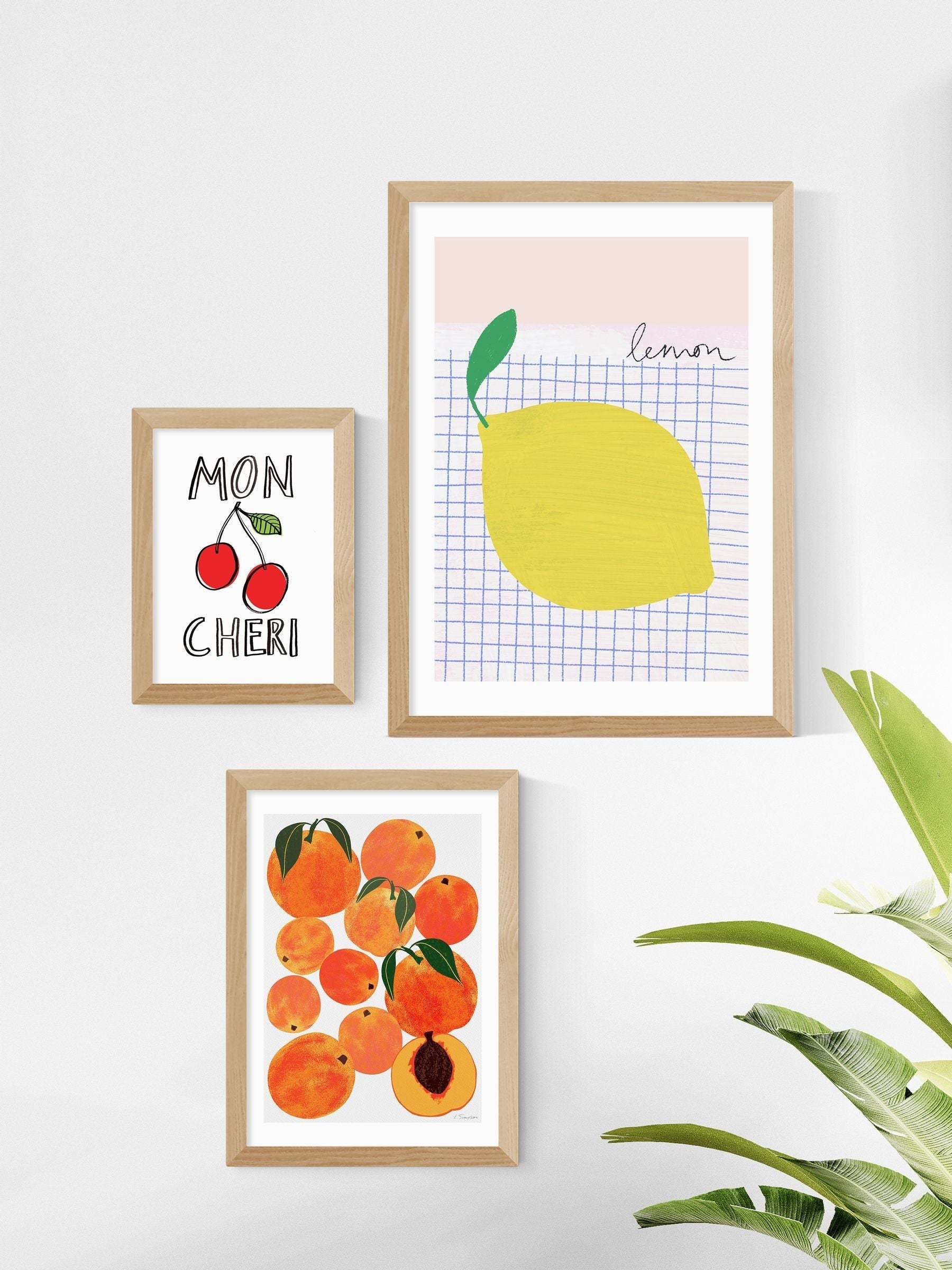 East End Prints Oak Peaches Framed Art Print