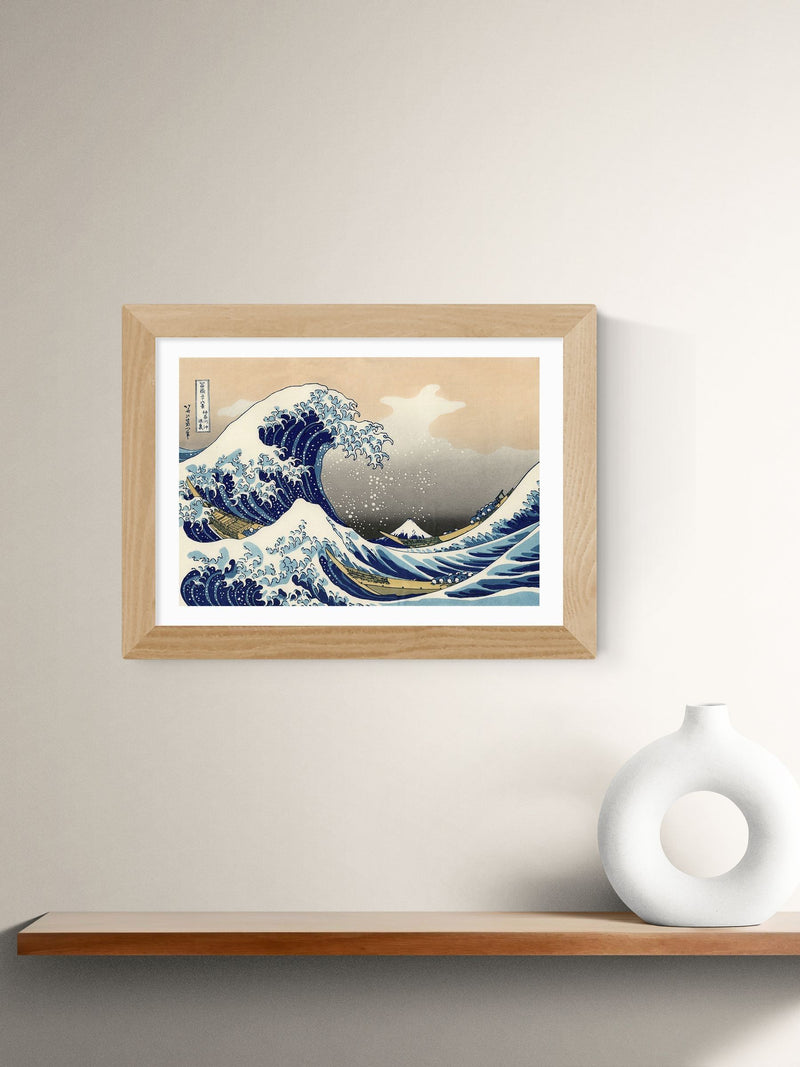 East End Prints Oak The Great Wave Off Kanagawa Framed Art Print
