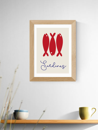 East End Prints Oak Sardines Innrammet Kunsttrykk