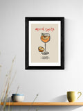 East End Prints Black Aperol Spritz Ingredients framed art print - British product