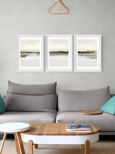 Next East End Prints White Orkney Triptych Framed Art Print- Buy online at McGrocer