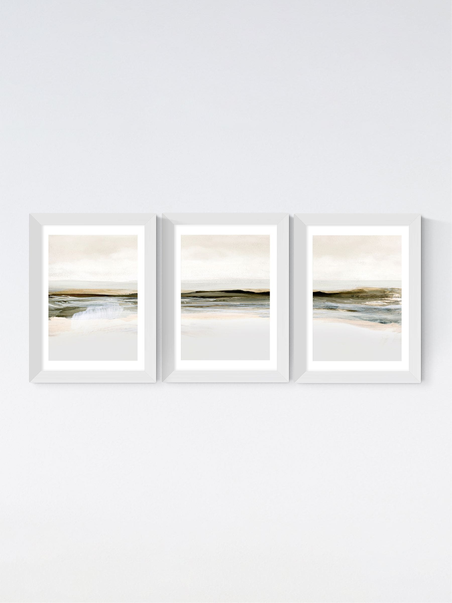 East End Prints White Orkney Triptych framed art print - British product