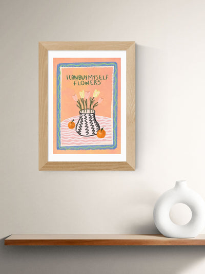 Next East End Prints Oak I Can Buy Myself Flowers Framed Art Print- Buy online at McGrocer