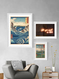 East End Prints white framed Great Wave art print, UK version