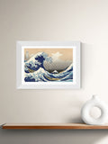 East End Prints white framed Great Wave art print, UK version