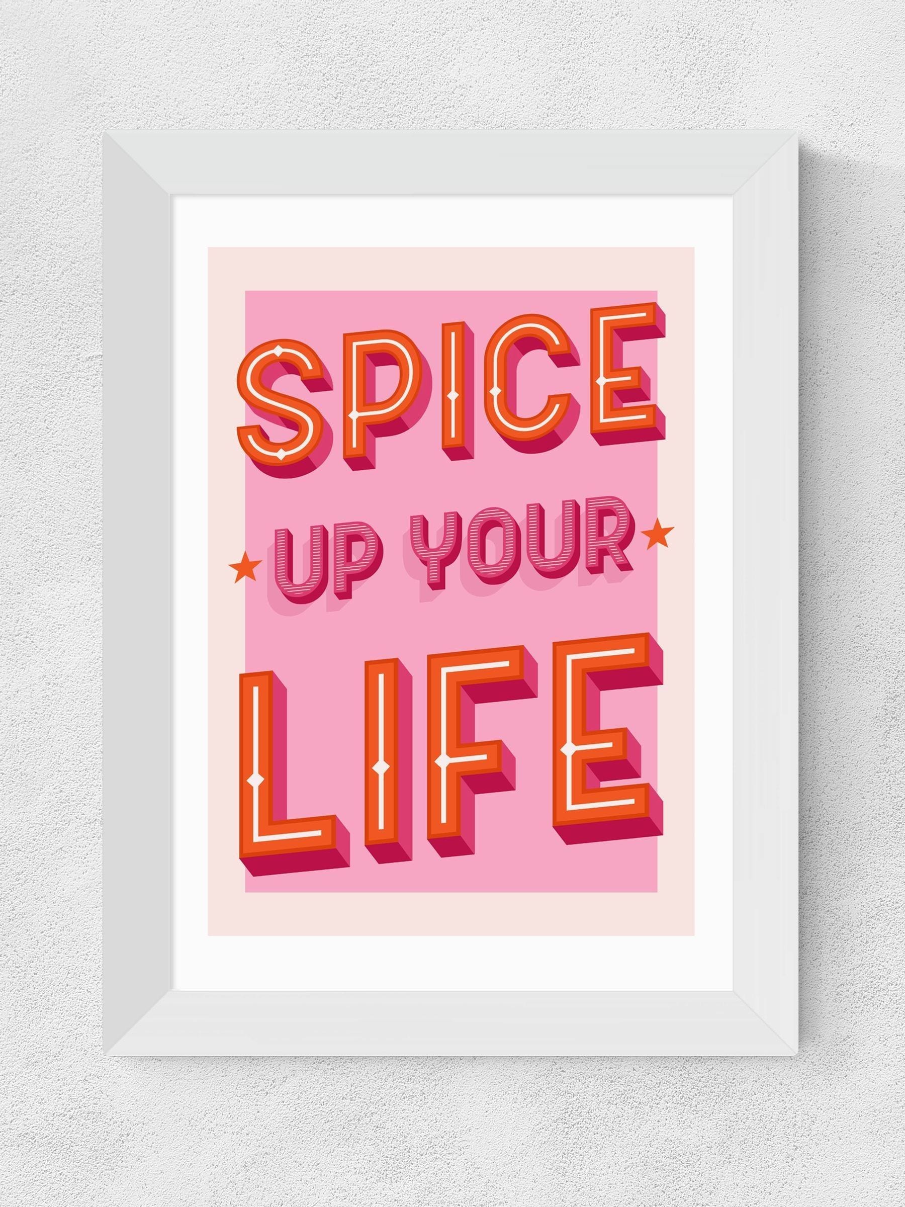 East End Prints pink typographic framed art print (British brand)