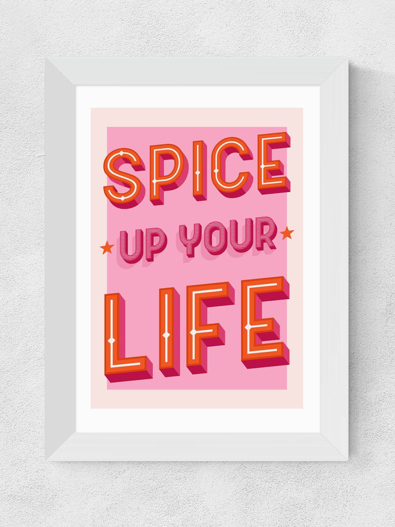East End Prints pink typographic framed art print (British brand)