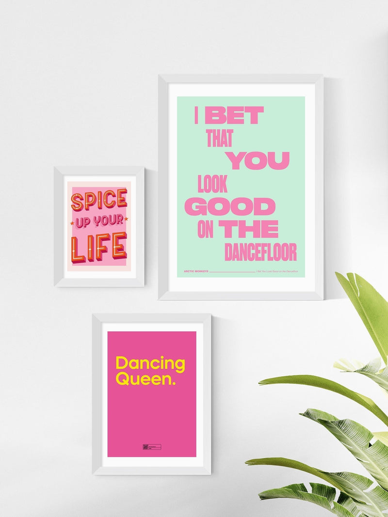 East End Prints pink typographic framed art print (British brand)