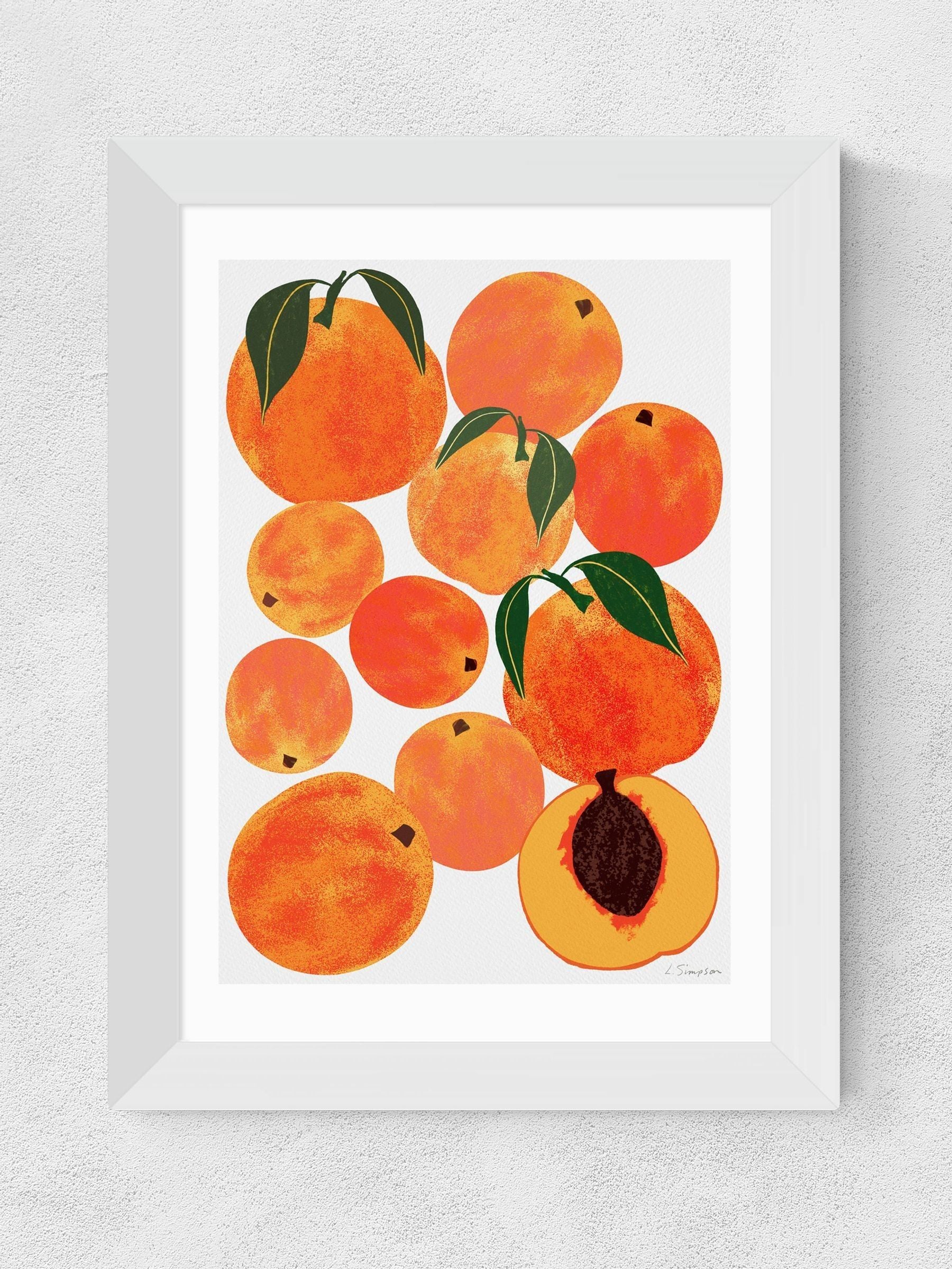 East End Prints white peaches framed art print - British product
