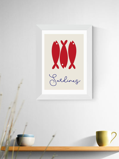 Next East End Prints White Sardines Framed Art Print- Buy online at McGrocer