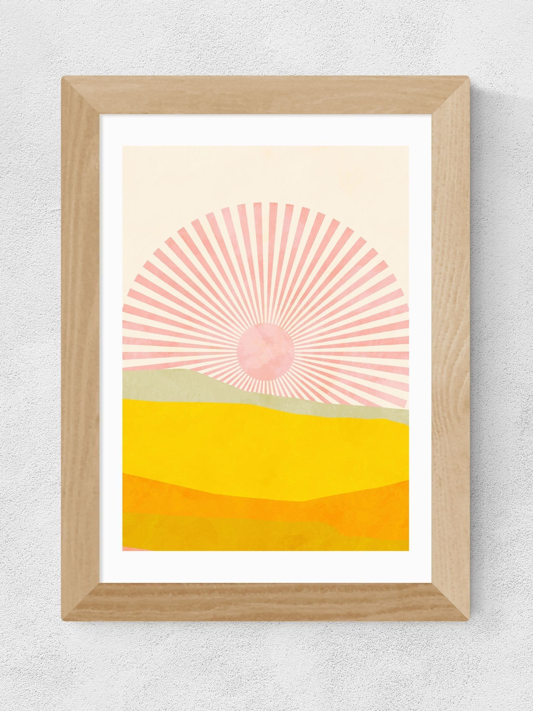 East End Prints oak rising sun framed art print - British product