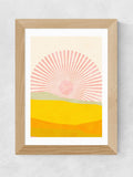 East End Prints oak rising sun framed art print - British product