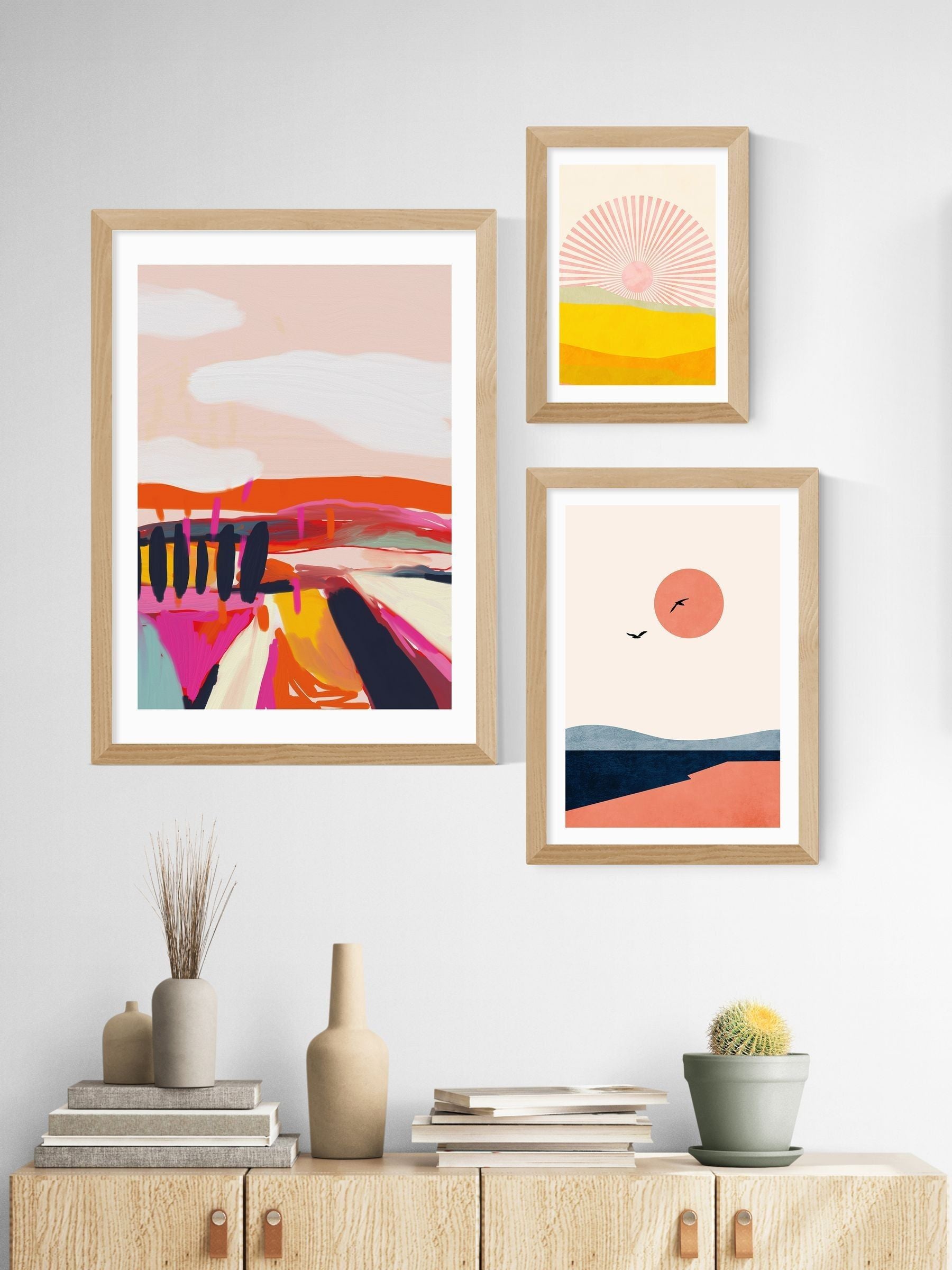 East End Prints oak rising sun framed art print - British product