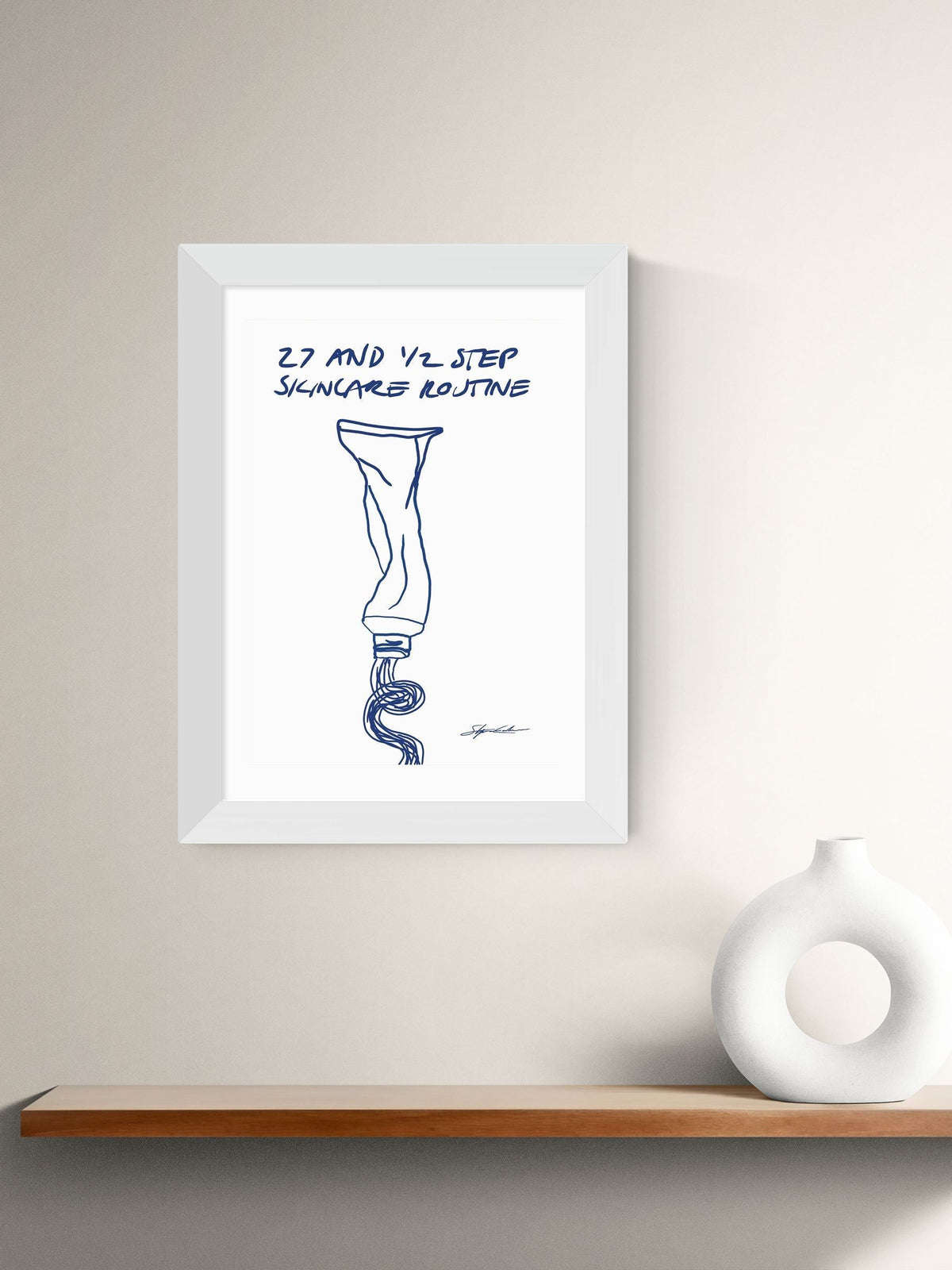 East End Prints white skincare framed art print - British product