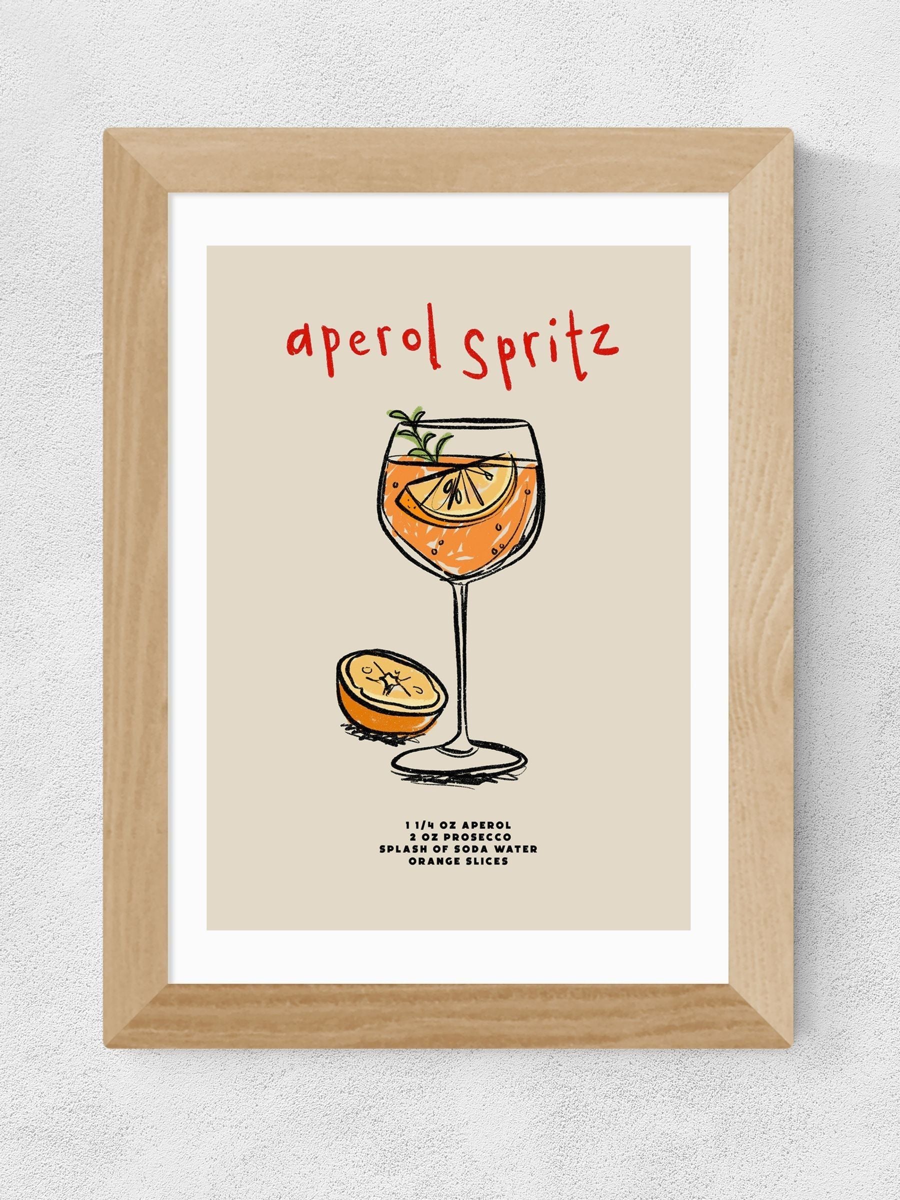 East End Prints Aperol Spritz ingredients print, imported from the UK