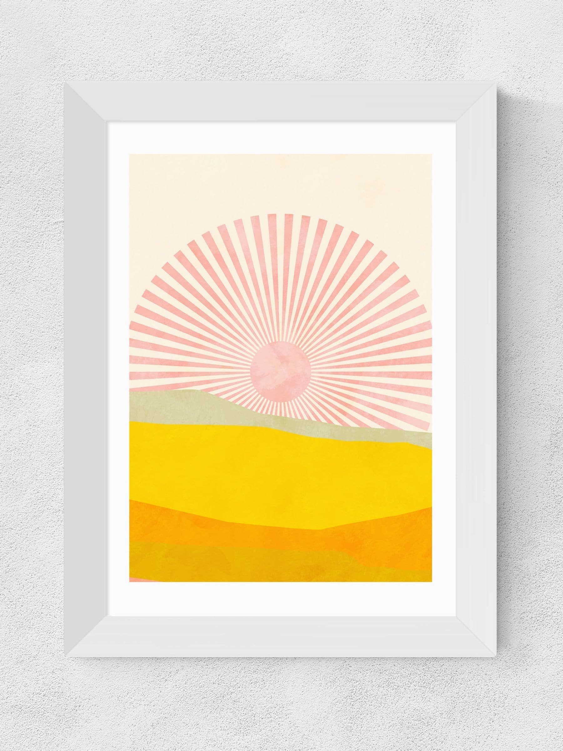 East End Prints White Rising Sun framed art print (British brand)