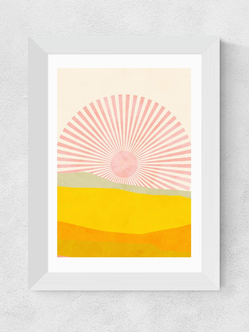 East End Prints White Rising Sun framed art print (British brand)