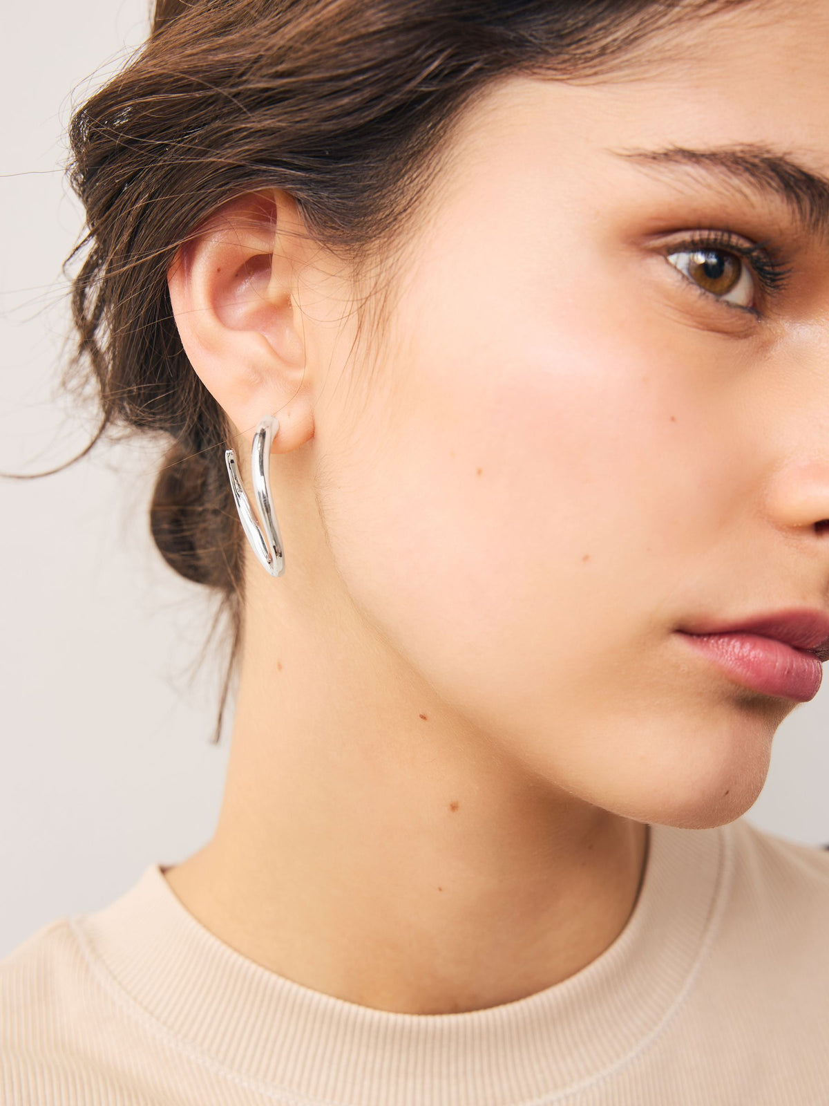 Silver tone hoop earrings recycled zinc brass titanium - British product