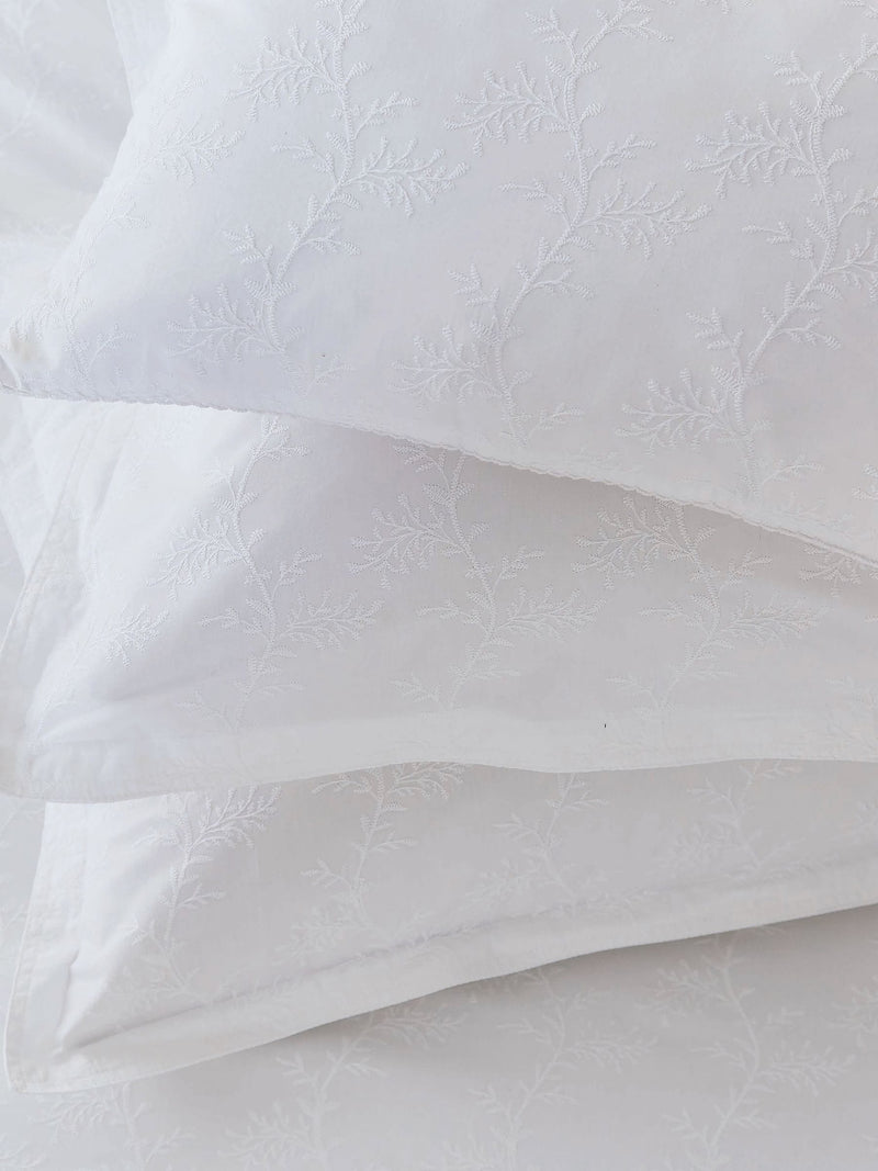Murmur White Bea 100% Cotton Duvet Cover and Pillowcase Set