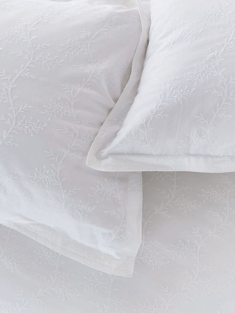 Murmur White Bea 100% Cotton Duvet Cover and Pillowcase Set