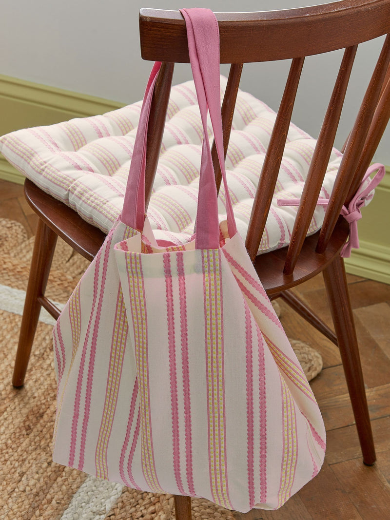 Land & Shore multi ticking stripe tote bag, 37x46cm, imported from the UK