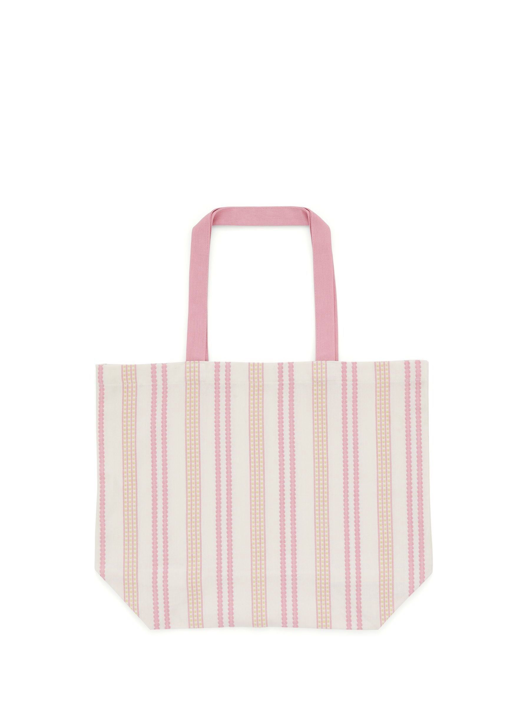 Land & Shore multi ticking stripe tote bag, 37x46cm, imported from the UK