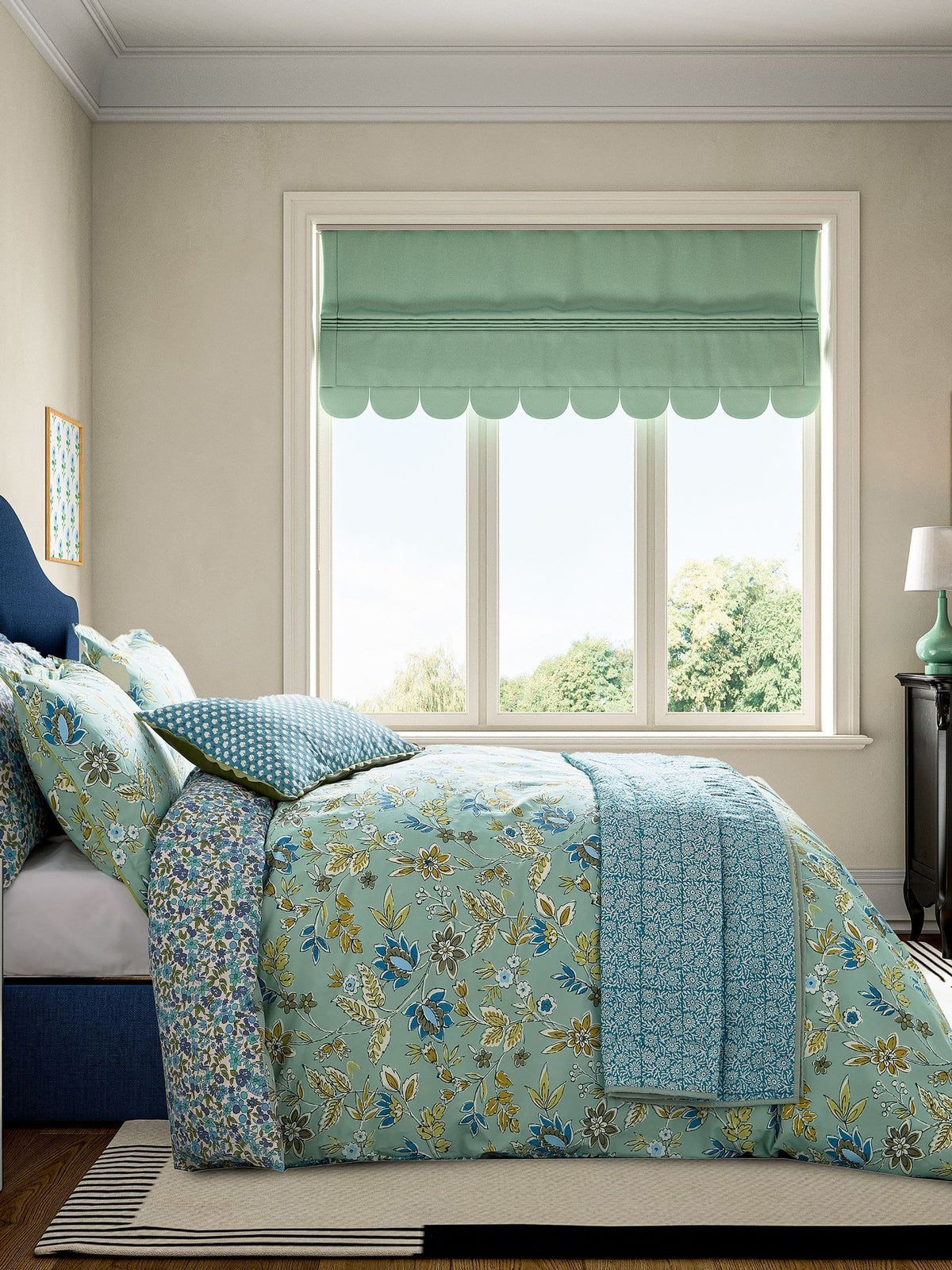 Land & Shore Green Bramble Duvet Cover Set, UK version