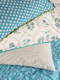 Land & Shore Green Ella's Cross-Stitch duvet cover and pillowcase set, UK version